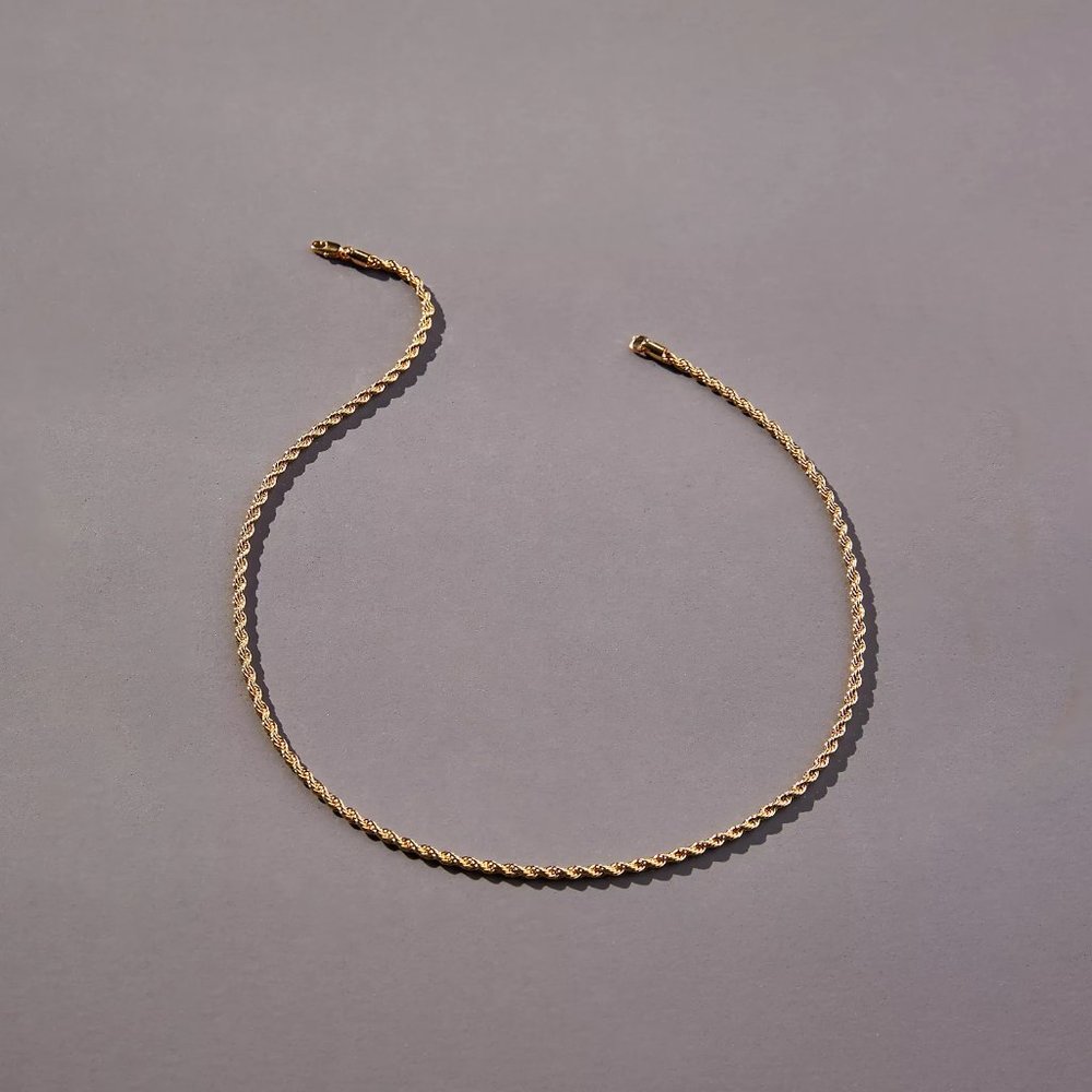 ✨sold✨ anthropologie • serefina 14k gold plated braided chain necklace - Picture 4 of 6